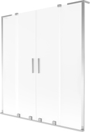 Mexen Velar L Duo Badewannenfaltwand 2-flügelig verschiebbar 140 x 150 cm, Frost, Chrom - 896-140-003-32-01