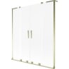 Mexen Velar L Duo Badewannenwand 2-flügelig verschiebbar 140 x 150 cm, Mattglas, Gold - 896-140-003-32-50