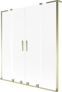 Mexen Velar L Duo Badewannenwand 2-flügelig verschiebbar 140 x 150 cm, Mattglas, Gold - 896-140-003-32-50