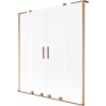 Mexen Velar L Duo Badewannenabtrennung 2-flügelig verschiebbar 140 x 150 cm, Frost, gebürstetes Kupfer - 896-140-003-32-65