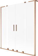 Mexen Velar L Duo Badewannenabtrennung 2-flügelig verschiebbar 140 x 150 cm, Frost, gebürstetes Kupfer - 896-140-003-32-65
