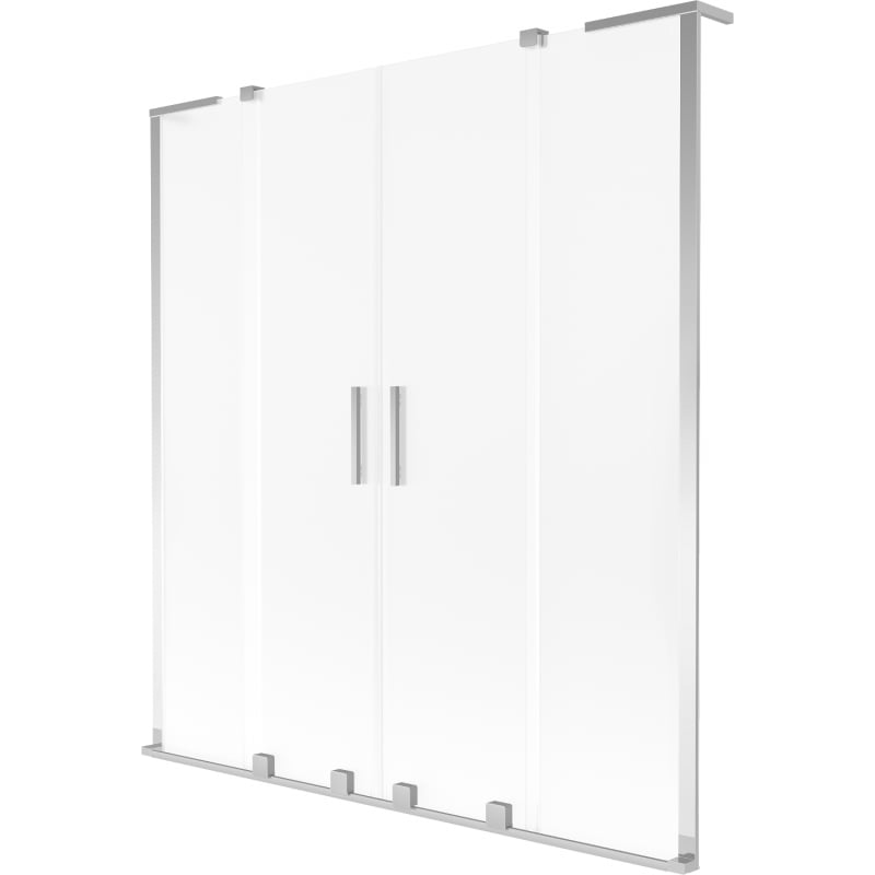 Mexen Velar L Duo Badewannenfaltwand 2-flügelig verschiebbar 160 x 150 cm, matt, Chrom - 896-160-003-32-01
