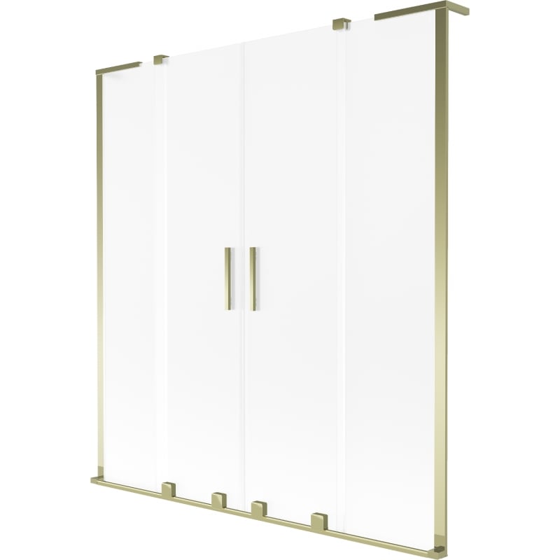 Mexen Velar L Duo Badewannenfaltwand, 2-flügelig, 160 x 150 cm, matt, gold - 896-160-003-32-50