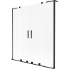 Mexen Velar L Duo Badewannenwand 2-teilig verschiebbar 160 x 150 cm, satiniert, schwarz - 896-160-003-32-70
