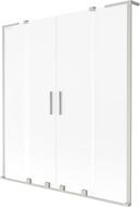 Mexen Velar L Duo Badewannenabtrennung 2-flügelig verschiebbar 160 x 150 cm, satiniert, gebürsteter Nickel - 896-160-003-32-97