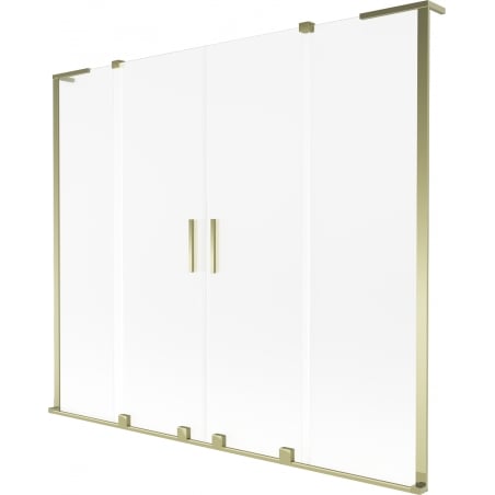 Mexen Velar L Duo Badewannenfaltwand 2-flügelig verschiebbar 170 x 150 cm, matt, gold - 896-170-003-32-50