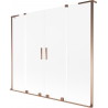 Mexen Velar L Duo Badewannenfaltwand 2-flügelig zum Ausziehen 170 x 150 cm, satiniert, Roségold - 896-170-003-32-60