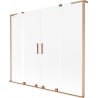 Mexen Velar L Duo Badewannenabtrennung 2-flügelige Schiebetür 170 x 150 cm, Frost, gebürstetes Kupfer - 896-170-003-32-65