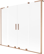 Mexen Velar L Duo Badewannenabtrennung 2-flügelige Schiebetür 170 x 150 cm, Frost, gebürstetes Kupfer - 896-170-003-32-65