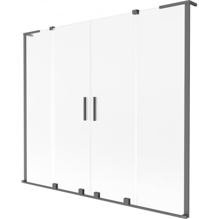 Mexen Velar L Duo Duschabtrennung 2-flügelig verschiebbar 170 x 150 cm, Frost, Gun Metal - 896-170-003-32-95