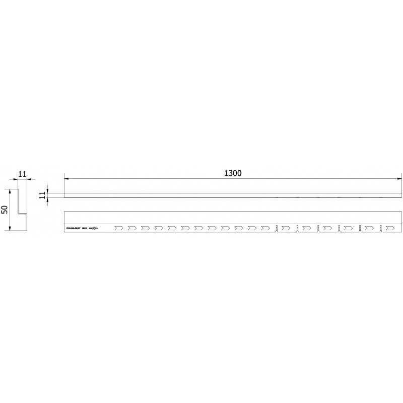 Mexen Line-B Frontplatte 130 cm, schwarz - 187003130U