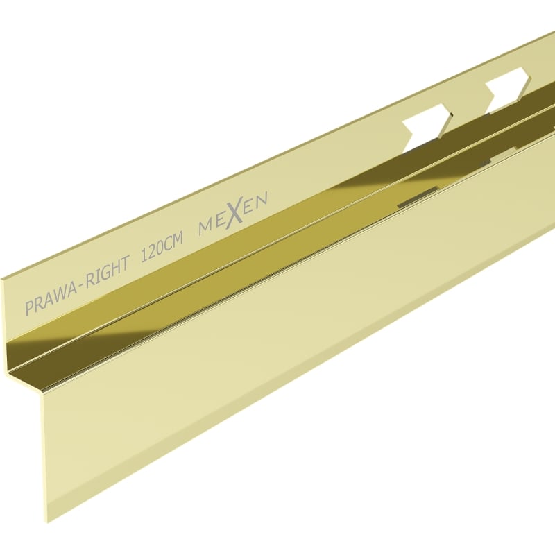 Mexen Line-B Wandabschirmleiste 120 cm rechts, gold - 185002120R
