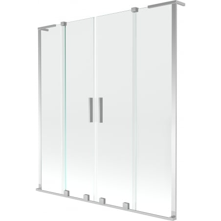 Mexen Velar L Duo-Duschtrennwand, 2-flügelig, verschiebbar, 140 x 150 cm, transparent, Chrom - 896-140-003-02-01