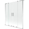 Mexen Velar L Duo-Duschtrennwand, 2-flügelig, verschiebbar, 140 x 150 cm, transparent, Chrom - 896-140-003-02-01