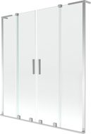 Mexen Velar L Duo-Duschtrennwand, 2-flügelig, verschiebbar, 140 x 150 cm, transparent, Chrom - 896-140-003-02-01