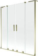 Mexen Velar L Duo Badewannen-Faltwand, 2-flügelig, 140 x 150 cm, transparent, gold - 896-140-003-02-50