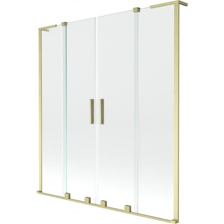 Mexen Velar L Duo Wannentrennwand 2-flügelig verschiebbar 140 x 150 cm, transparent, gold gebürstet - 896-140-003-02-55