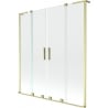 Mexen Velar L Duo Wannentrennwand 2-flügelig verschiebbar 140 x 150 cm, transparent, gold gebürstet - 896-140-003-02-55