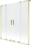 Mexen Velar L Duo Wannentrennwand 2-flügelig verschiebbar 140 x 150 cm, transparent, gold gebürstet - 896-140-003-02-55