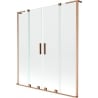 Mexen Velar L Duo Badewannenfaltwand 2-flügelig verschiebbar 140 x 150 cm, transparent, gebürstetes Kupfer - 896-140-003-02-65