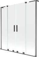 Mexen Velar L Duo Duschwand 2-flügelig, verschiebbar 140 x 150 cm, transparent, gebürstet gun gray - 896-140-003-02-66
