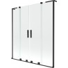 Mexen Velar L Duo-Badewannenabtrennung, 2-flügelig, 140 x 150 cm, transparent, schwarz - 896-140-003-02-70