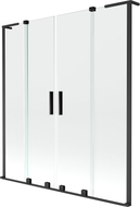Mexen Velar L Duo-Badewannenabtrennung, 2-flügelig, 140 x 150 cm, transparent, schwarz - 896-140-003-02-70