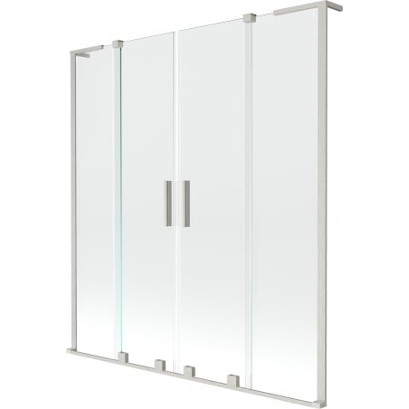 Mexen Velar L Duo Duschwand 2-flügelig verschiebbar 140 x 150 cm, transparent, gebürsteter Nickel - 896-140-003-02-97