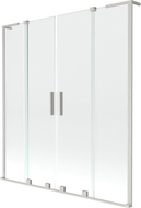 Mexen Velar L Duo Duschwand 2-flügelig verschiebbar 140 x 150 cm, transparent, gebürsteter Nickel - 896-140-003-02-97