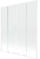 Mexen Velar L Duo Badewannenwand 2-flügelig, verschiebbar 160 x 150 cm, transparent, weiß - 896-160-003-02-20