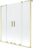 Mexen Velar L Duo Duschabtrennung 2-flügelig verschiebbar 160 x 150 cm, transparent, gebürstetes Gold - 896-160-003-02-55