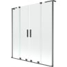 Mexen Velar L Duo Duschabtrennung, 2-flügelig, verschiebbar, 160 x 150 cm, transparent, gun gray gebürstet - 896-160-003-02-66