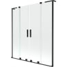 Mexen Velar L Duo Badewannen-Faltwand 2-flügelig verschiebbar 160 x 150 cm, transparent, schwarz - 896-160-003-02-70