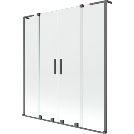 Mexen Velar L Duo Duschwand 2-flügelig verschiebbar 160 x 150 cm, transparent, gun metal - 896-160-003-02-95