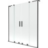 Mexen Velar L Zweiteilige Duschabtrennung, 2-teilig, zum Aufschieben, 160 x 150 cm, transparent, Gun Metal - 896-160-003-02-95