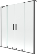 Mexen Velar L Duo Duschwand 2-flügelig verschiebbar 160 x 150 cm, transparent, gun metal - 896-160-003-02-95