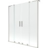 Mexen Velar L Duo Badewannen-Faltschirm 2-flügelig, verschiebbar 160 x 150 cm, transparent, gebürstetes Nickel