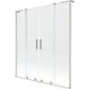 Mexen Velar L Duo Badewannenfaltwand 2-flügelig, verschiebbar 160 x 150 cm, transparent, gebürstetes Nickel - 896-160-003-02-97