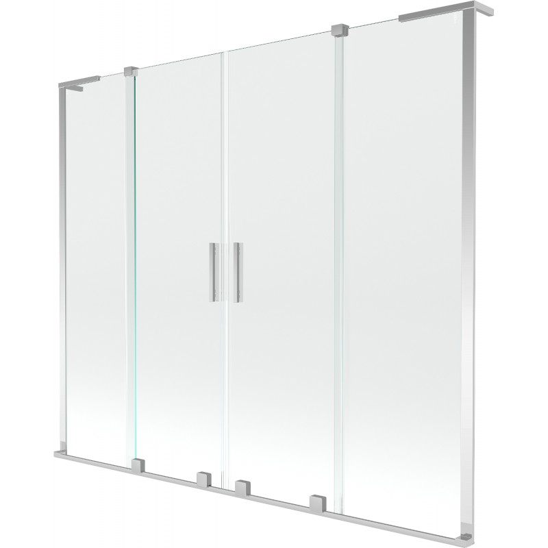 Mexen Velar L Duo Duschabtrennung 2-flügelig verschiebbar 170 x 150 cm, transparent, Chrom - 896-170-003-02-01