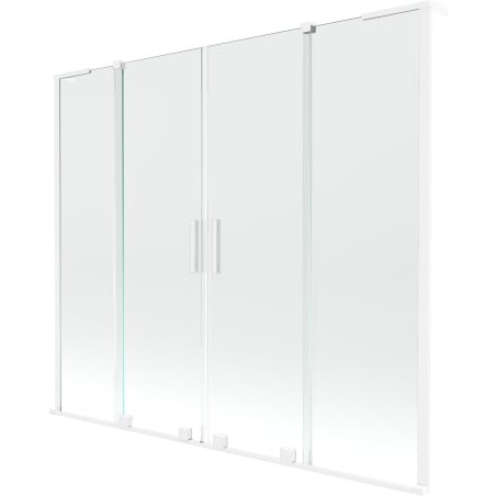 Mexen Velar L Duo Badewannenfaltwand, 2-flügelig, verschiebbar, 170 x 150 cm, transparent, weiß - 896-170-003-02-20