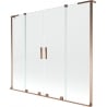 Mexen Velar L Duo Badewannenwand 2-flügelige Schiebetür 170 x 150 cm, transparent, roségold - 896-170-003-02-60