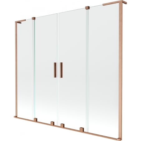 Mexen Velar L Duo Duschwand 2-flügelig, verschiebbar 170 x 150 cm, transparent, gebürstetes Kupfer - 896-170-003-02-65