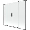 Mexen Velar L Duo Duschabtrennung zum Schieben, 2-teilig, 170 x 150 cm, transparent, gebürstet, gun gray - 896-170-003-02-66