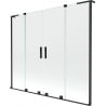 Mexen Velar L Duo Badewannenfaltwand, 2-flügelig, 170 x 150 cm, transparent, schwarz - 896-170-003-02-70