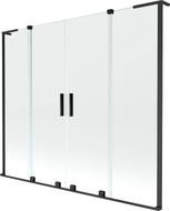 Mexen Velar L Duo Badewannenfaltwand, 2-flügelig, 170 x 150 cm, transparent, schwarz - 896-170-003-02-70