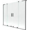 Mexen Velar L Duo-Badewannenaufsatz, 2-flügelig, verschiebbar 170 x 150 cm, transparent, Gun Metal - 896-170-003-02-95