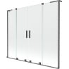 Mexen Velar L Duo-Badewannenfaltwand 2-flügelig, 170 x 150 cm, transparent, Gun Metal - 896-170-003-02-95