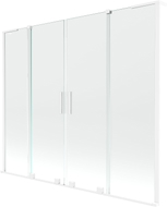 Mexen Velar L Duo Badewannenabtrennung, 2-flügelig, verschiebbar, 200 x 150 cm, transparent, weiß - 896-200-003-02-20