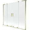 Mexen Velar L Duo Badewannenabtrennung 2-flügelig verschiebbar 200 x 150 cm, transparent, gold - 896-200-003-02-50