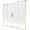 Mexen Velar L Duo Duschabtrennung, 2-flügelig, verschiebbar, 200 x 150 cm, transparent, gold gebürstet - 896-200-003-02-55